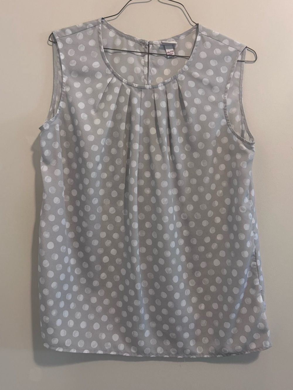 Merona Light Gray Polka Dot‎ Sleeveless Top
